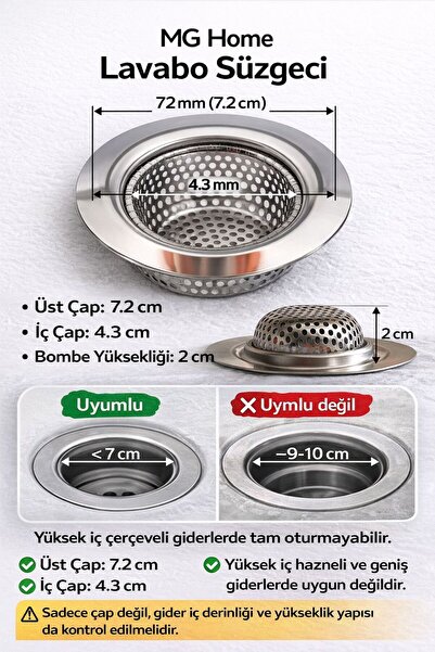 VENON قطعتان ❤️   7.20 سم ❤️   مصفاة الحوض ❤️   مقاوم للصدأ ❤️   مصفاة تصريف ...