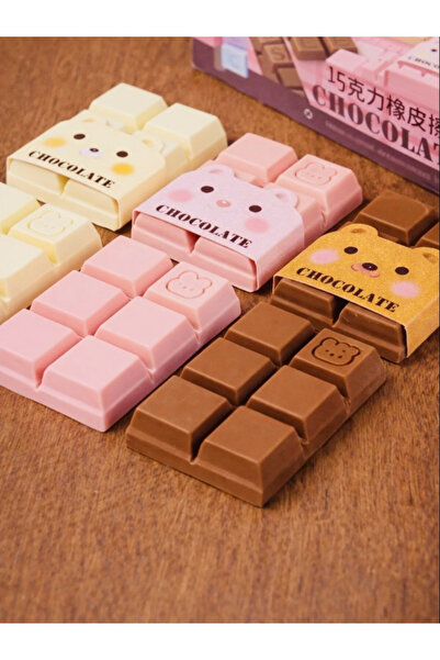 ÖZ OFİS Kawaii Kokulu Çikolata Silgi – Çikolata Görünümlü Sevimli Silgi - Üze...