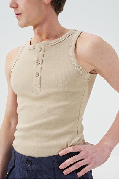 GIESTO Half Padded Beige Tank Top