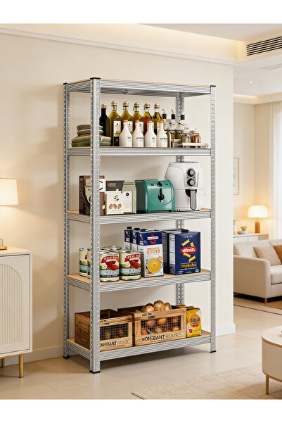 Generic أرفف تخزين من 5 طبقات، تخزين للجراج، تركيب بدون براغي، وحدة أرفف قابل...