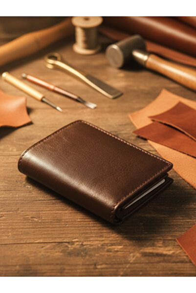 DEERDERİ Smart Mechanism Magnetic Genuine Leather Handcrafted Wallet