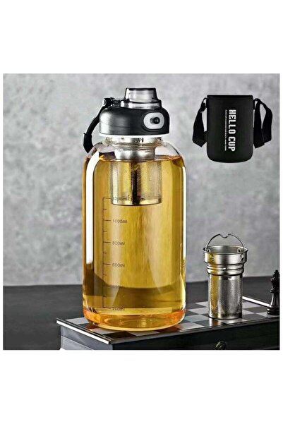Arabest Glass Tea Tumbler with Infuser - 1500ML with Sleeve, with Lock Lid an...