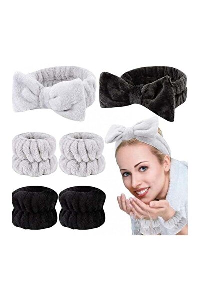 Arabest طوق رأس للمكياج، طوق رأس للسبا، طوق رأس مزين بفيونكة ناعمة، طوق رأس ل...