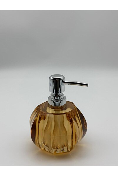 Varbifırsat Akrilik Yuvarlak Sıvı Sabunluk 200 ml | Modern Dekoratif Tasarım | Amber