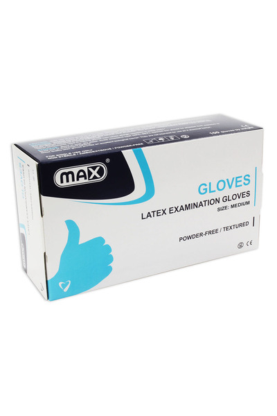 Max قفازات فحص لاتكس خالية من البودرة، مقاس كبير
