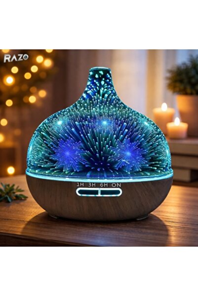Razo Difuzor aromaterapie 3D RAZO, Ultrasunete, Umidificator 500 ml, 7 culori...