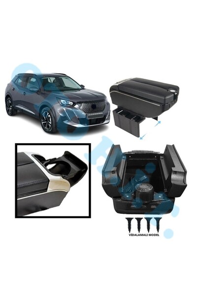 OTO H.İ.T. PEUGEOT 2008 2020 ÜZERİ UYUMLU KOL DAYAMA KOLÇAK USB'Lİ BARDAKLIKL...