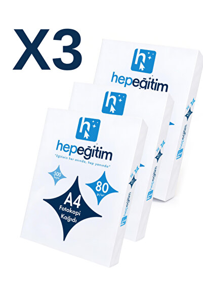 hepeğitim A4 Fotokopi Kağıdı 80 g/m² 3 Paket 1500 Yaprak 1. Hamur