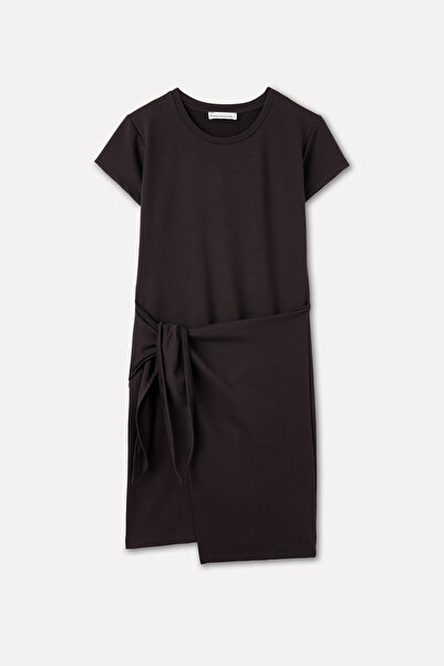 Mudo Short Sleeve Mini Dress with Tie Detail