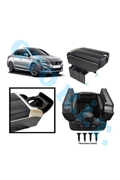 OTO H.İ.T. PEUGEOT 301 UYUMLU KOL DAYAMA KOLÇAK USB'Lİ BARDAKLIKLI ÇİFT AÇILI...