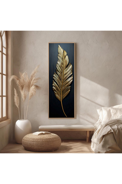 Dekorsiahome Ahşap Çerçeveli Panoramik Oturma Odası Salon Tablosu UZ0450
