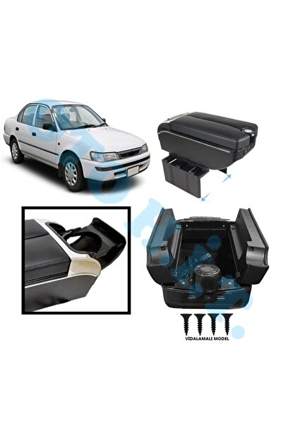 OTO H.İ.T. TOYOTA COROLLA 92-98 UYUMLU KOL DAYAMA KOLÇAK USB'Lİ BARDAKLIKLI Ç...