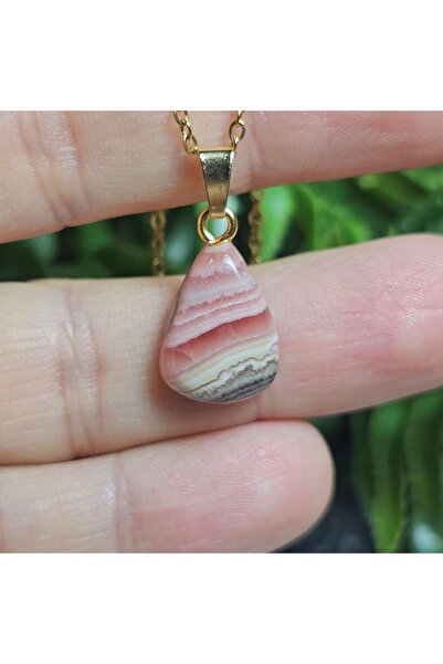 Singincraft Mini Rodokrozite Steel Chain Natural Stone Necklace-20- (Handmade...