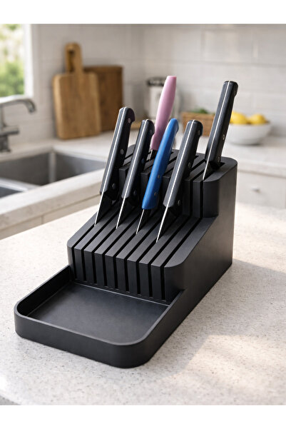 BEYLİNİ 18-Piece Knife Stand Knife Holder Countertop Drawer Kitchen Organizer...