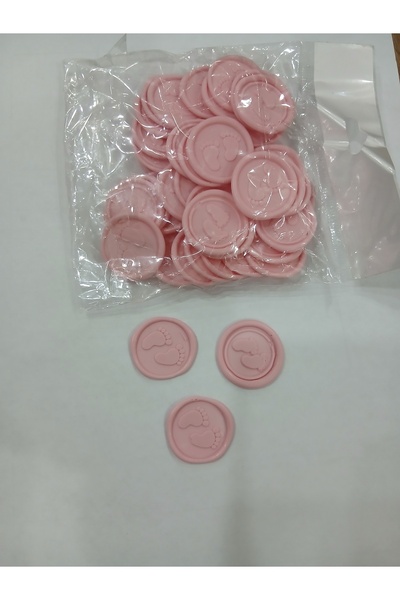 Hazır Mum mühür 50 adet -Pembe-Ayak izi