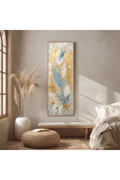 Dekorsiahome Ahşap Çerçeveli Panoramik Oturma Odası Salon Tablosu UZ0447