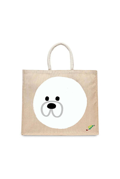 BYFT حقيبة تعليقة - حقيبة تسوق قطن أنيقة متعددة الاستخدامات مطبوع كلب موتشي، ...