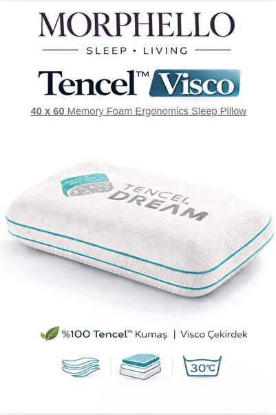 MORPHELLO Tencel Dream Visco Yastık 40x60 – Ergonomik Ortopedik Memory Foam B...