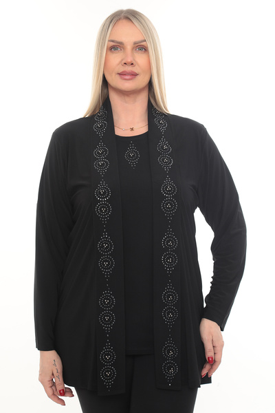 TRENDSE Mother's Inner-Outer Suit with Stones and Brooch, Stylish Wedding Suit