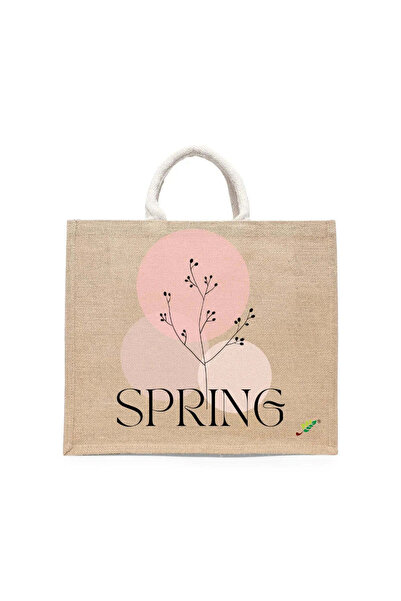 BYFT حقيبة تعليقة - طقم حقائب تسوق قطن أنيقة مطبوع ربيعية، قطعة واحدة