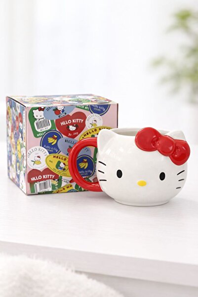 HEPBİMODA Hello Kitty Tasarımlı Porselen Kupa Bardak 400 ml Hello Kitty