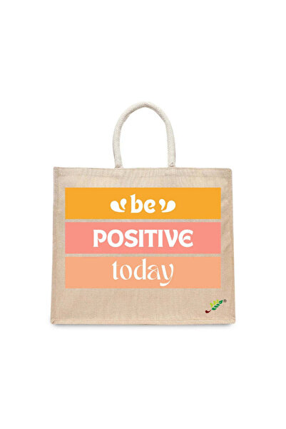 BYFT حقيبة تعليقة - كن إيجابياً اليوم، حقيبة تسوق قطن أنيقة متعددة مطبوع ، طق...