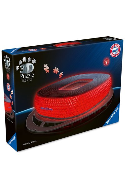 RAVENSBURGER Puzzle 216 Piese 3D Cu LED - Allianz Arena (Ravensburger-08033)