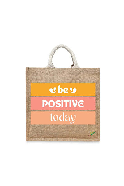 BYFT حقيبة تعليقة - كن إيجابياً اليوم، حقيبة تسوق قطن أنيقة متعددة مطبوع ، طق...