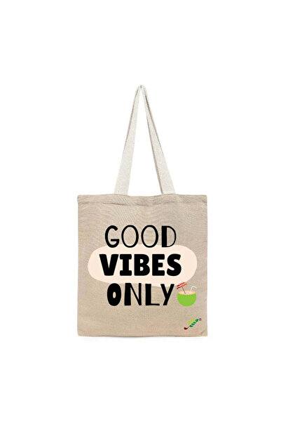 BYFT حقيبة تعليقة - مجموعة حقائب تسوق قطن أنيقة مطبوع عبارة "مشاعر إيجابية فق...