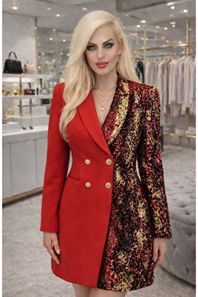 Lavin's ✨ Scarlet Royale Payet Blazer Elbise