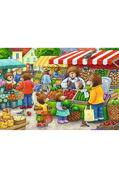 RAVENSBURGER Puzzle - Magazin Alimentar, 2x12 piese (05076)