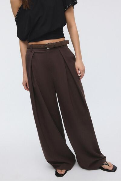 Stradivarius Maxi pensli kemerli pantolon