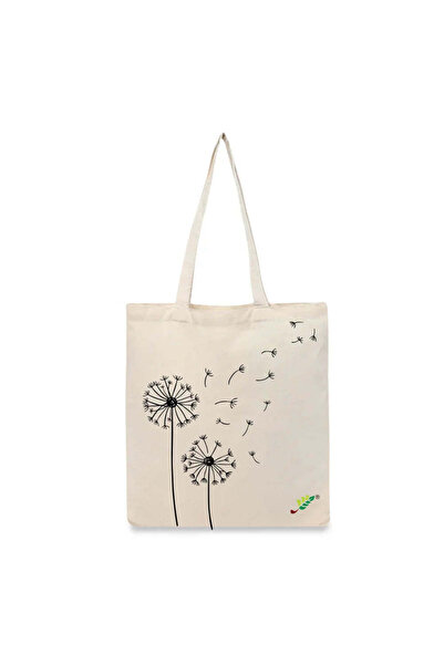 BYFT حقيبة تعليقة - حقيبة تسوق قطن أنيقة متعددة الاستخدامات مطبوع الهندباء، ط...