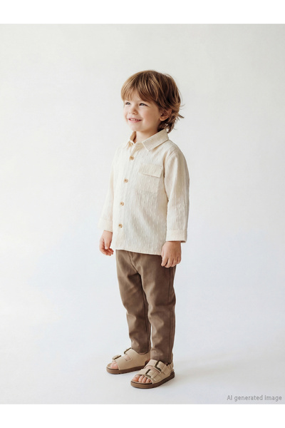 LC Waikiki Lcw Baby Ecru Dobby Baby Boy Set