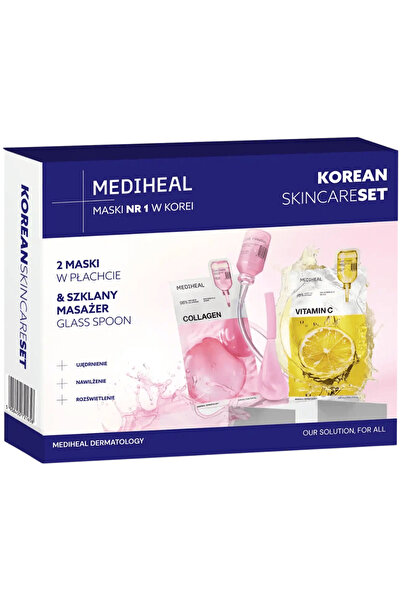 Mediheal set rejuvenator și energizant cu 2 măști textile și un masajor cu li...