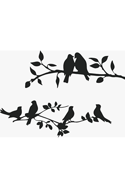 renklime Laser Cut Metal Wall Decoration, Birds on a Branch 40 cm