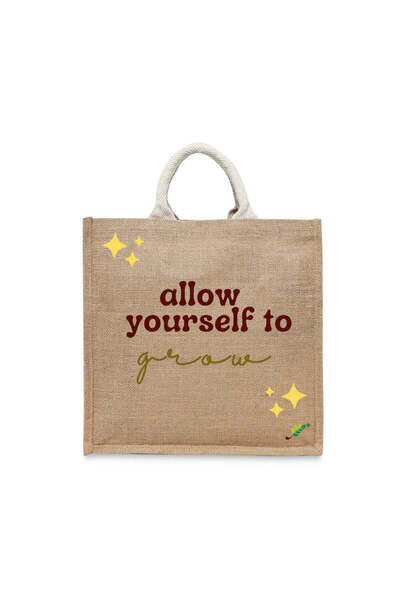 BYFT حقيبة تعليقة - اسمحي لنفسكِ بالنمو، طقم حقائب حمل قطن أنيقة مطبوع مكون م...