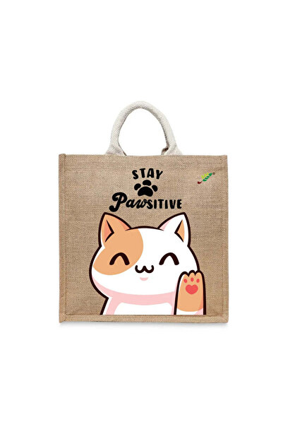 BYFT حقيبة تعليقة - حقيبة تسوق قطن أنيقة مطبوع "ابقَ إيجابيًا" - طقم من قطعة ...