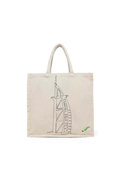 BYFT حقيبة تعليقة - طقم حقائب تسوق قطن أنيقة متعددة الاستخدامات مطبوع برج الع...