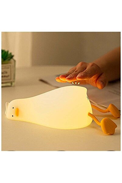 Arabest Night Light for Kids Rechargeable Lying Flat Duck Silicone Night Ligh...