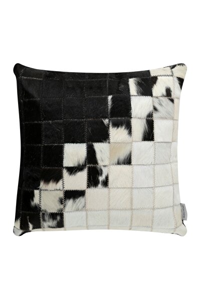 Mudo Concept LUCAS DERİ KIRLENT SİYAH BEYAZ 45X45 CM