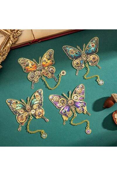 Arabest 4pcs Butterfly Bookmarks for Women, Aesthetic Vintage Metal Bookmarks...