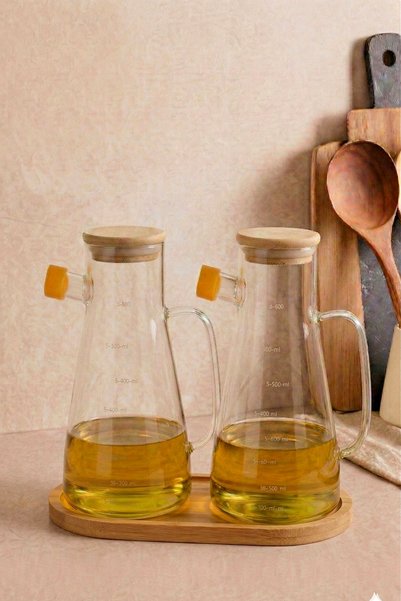 PORLİSMA Bamboo Oval Oil Pot Base 23X13 cm Presentation Tray, Wooden Serving Presentation Plate