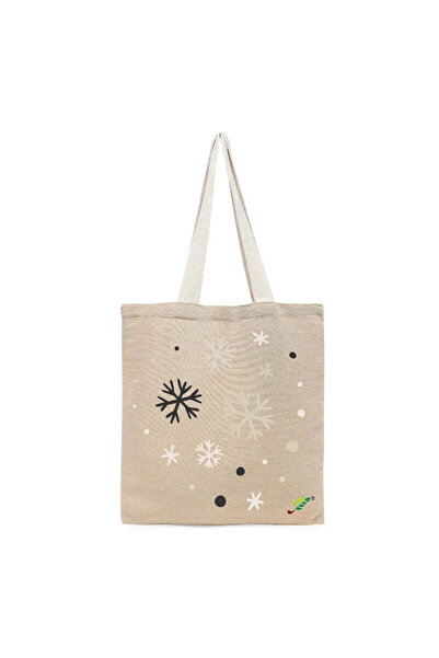 BYFT حقيبة تعليقة - حقيبة قطنية قطن متعددة الاستخدامات مطبوع رقاقات الثلج، طق...