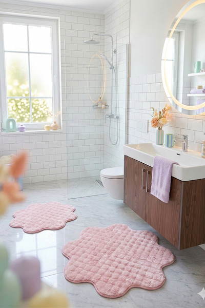 tropikal home Set od 2 mekane, plišane, neklizajuće prostirke za kupatilu Bub...