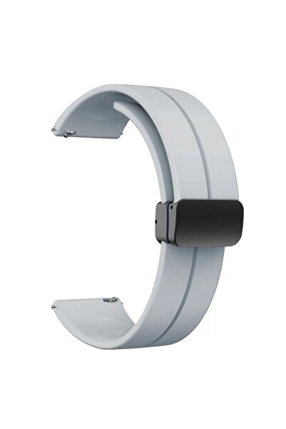 Gpack Imiki ST2 Kordon Kayış d-buckle Mıknatıslı Silikon 22/jku Gri
