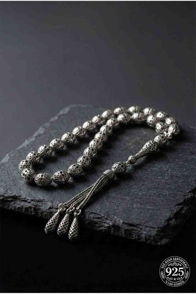 Roza Silver 925 Ayar Oval Kesim 3 Kamçılı Püskül Orta Boy Füzyon İşlemeli Ota...