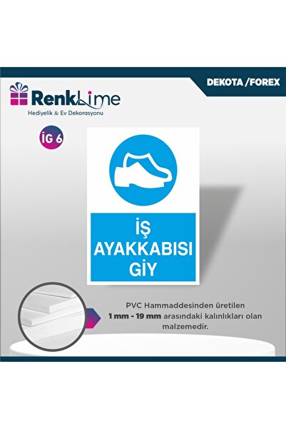 renklime Dekota Warning Sign - Wear Work Shoes