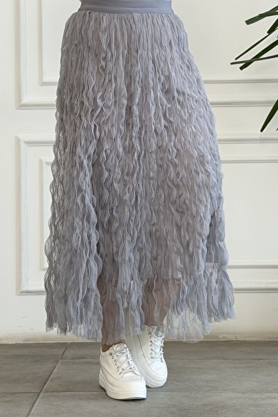 yb yağmur butik Κυματιστή φούστα Τούλι με ελαστική μέση