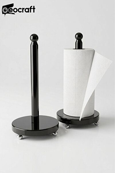 EOCRAFT Luxury Granite Black Paper Towel Holder with Chrome Legs Modern Napki...